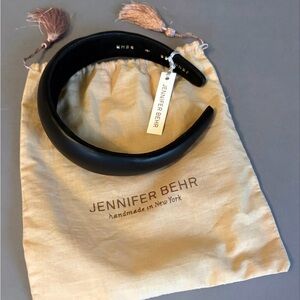 Jennifer Behr Black Padded Leather Headband – NWT